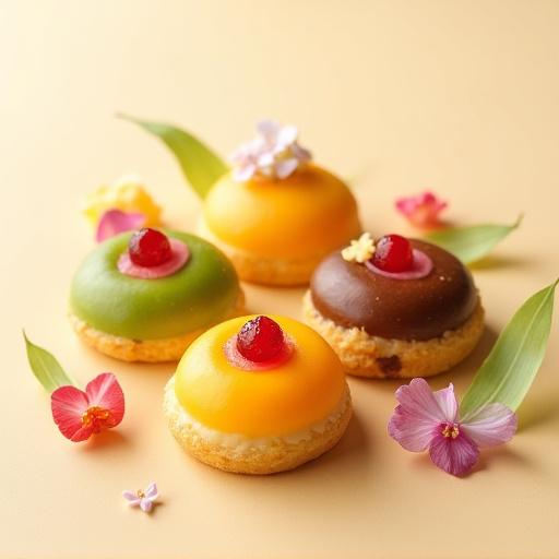 An assortment of delicate Singaporean-inspired pastries.